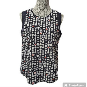 CHAUS Women's Geometric Print Sleeveless Blouse M